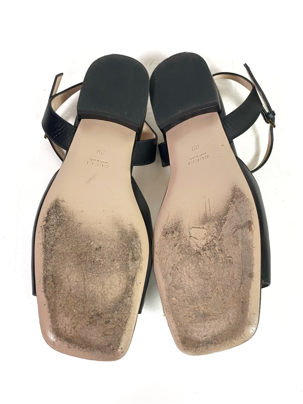 Gucci Interlocking G-logo Blondie Leather Flat Sandals - Picture 5 of 9